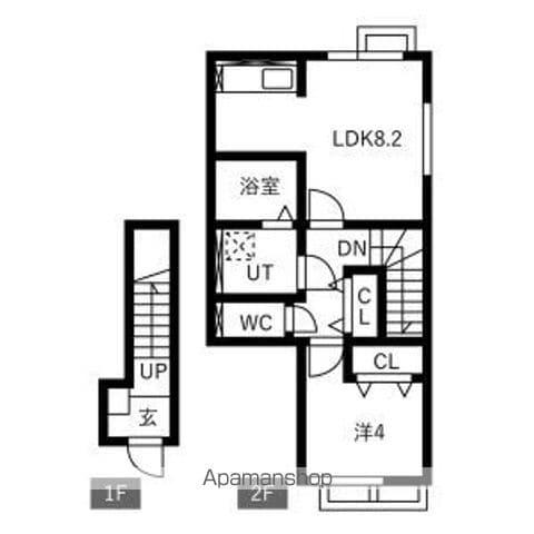 AZUR SOLAIRE (1LDK/2階)の間取り写真