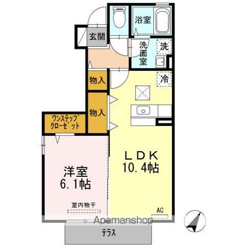 ベルポストまるこう(1LDK/1階)の間取り写真