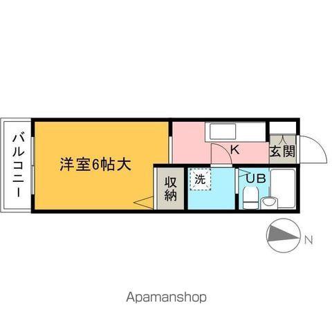 サンライズマンション(1K/2階)の間取り写真