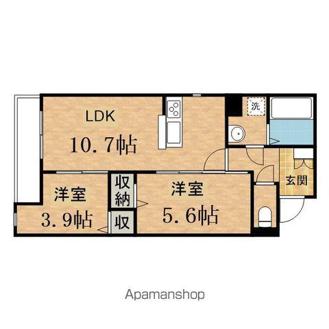 ディールーム松木(2LDK/1階)の間取り写真
