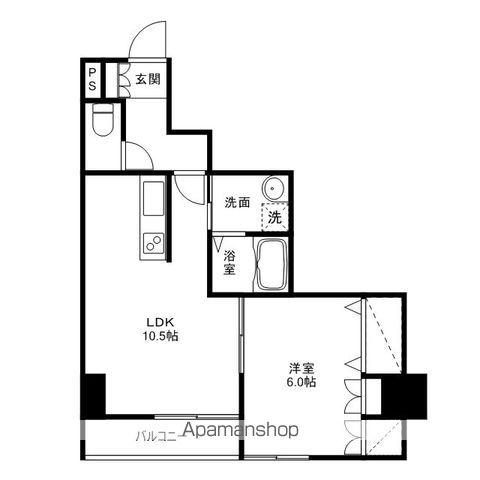 グラン・リッツ上浜(1LDK/6階)の間取り写真