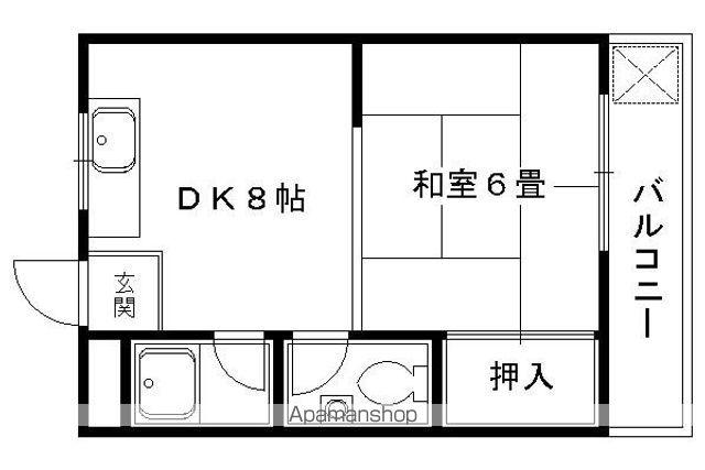 榊田マンション(1DK/2階)の間取り写真