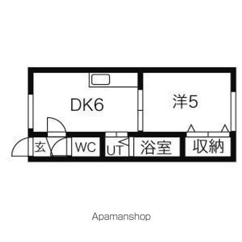 ルーベデンス伏古(1DK/2階)の間取り写真