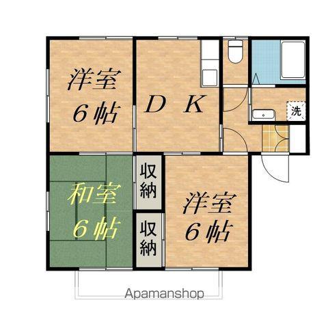 サニーヒルズ伊北A棟(3DK/1階)の間取り写真