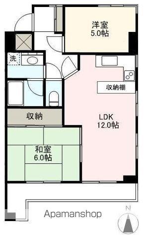 ベルエミナンス桜町マンション(2LDK/4階)の間取り写真