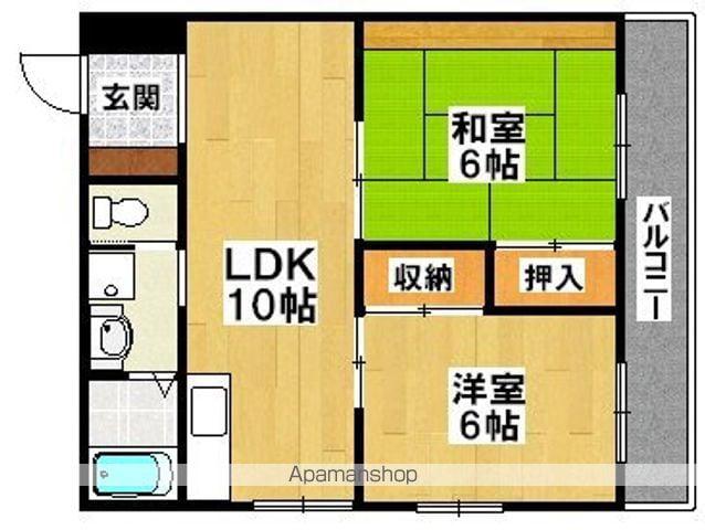 南海電鉄高野線 北野田駅 徒歩9分 3階建 築31年(2LDK/2階)の間取り写真