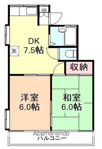 第2石井コーポ(2DK/1階)の間取り写真