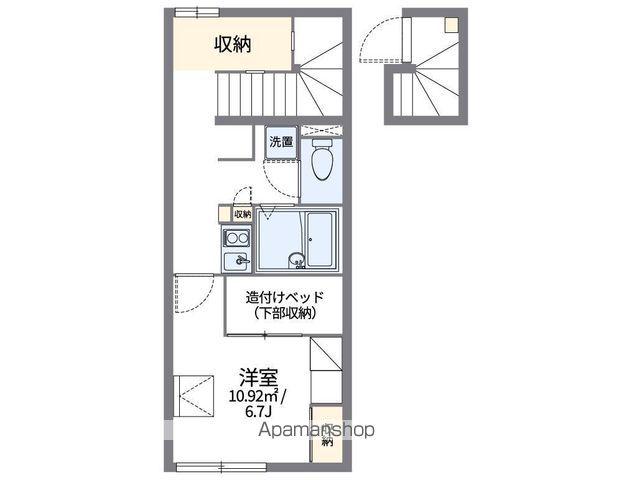 レオパレス鶴羽(1K/2階)の間取り写真