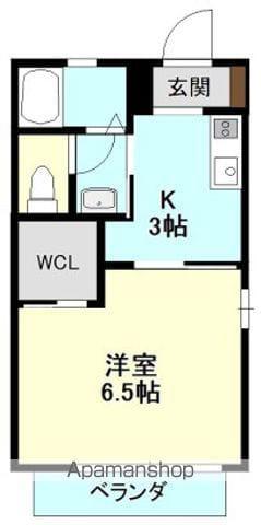 ボナールⅡ(1K/1階)の間取り写真