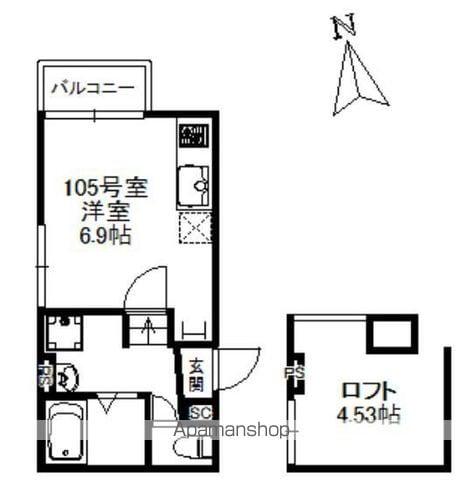 FELICIA箱崎(ワンルーム/1階)の間取り写真