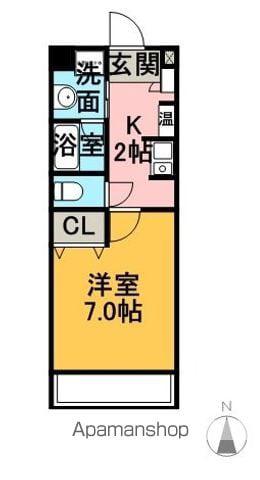 ラフィネ多屋Ⅲ(1K/6階)の間取り写真