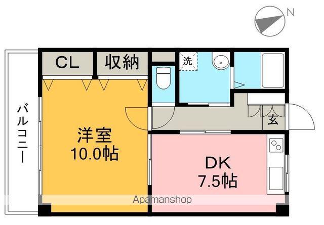 ベルメール(1DK/2階)の間取り写真