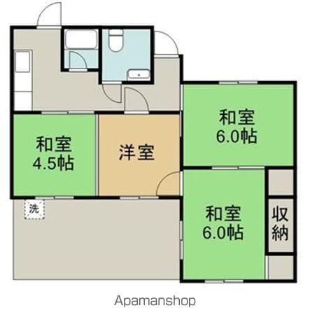 土讃線 善通寺駅 徒歩59分 1階建 築43年(3DK)の間取り写真