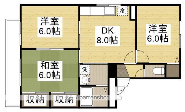 セジュール石田F棟(3DK/3階)の間取り写真