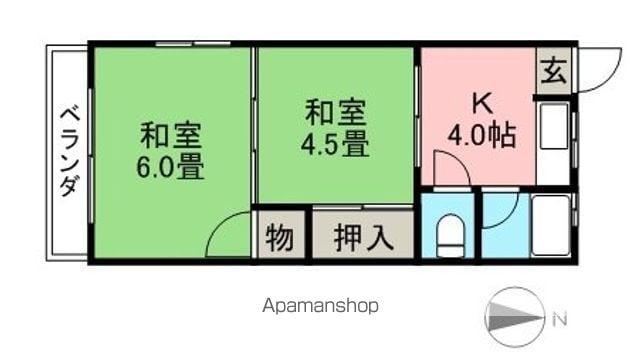 中越コーポ(2K/2階)の間取り写真