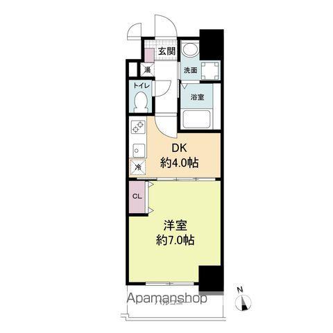イクスコート大津駅前(1DK/8階)の間取り写真