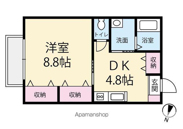コンフォールホソダⅡ(1DK/1階)の間取り写真