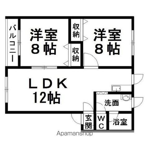 プラージュ(2LDK/1階)の間取り写真