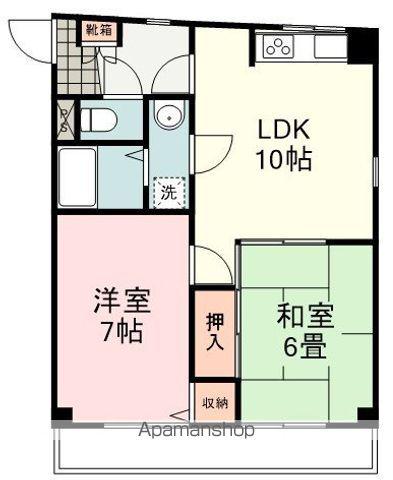 アルカンシェルⅠ(2LDK/2階)の間取り写真