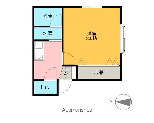 サンセベリア(1K/2階)の間取り写真
