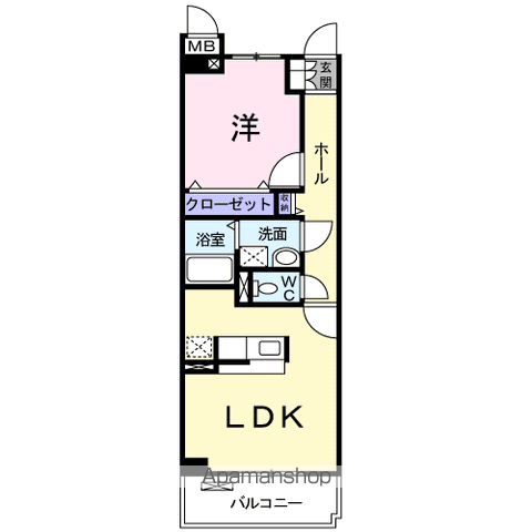 ルクソール新正Ⅱ(1LDK/1階)の間取り写真