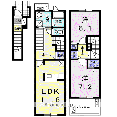 サンフォレスタⅡ(2LDK/2階)の間取り写真