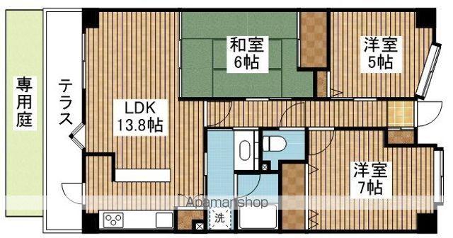 ダイアパレスリブレ南笹口(3LDK/1階)の間取り写真