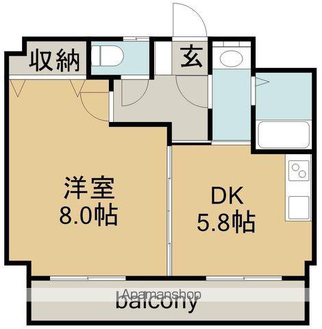 ヒルズ雅(1DK/1階)の間取り写真