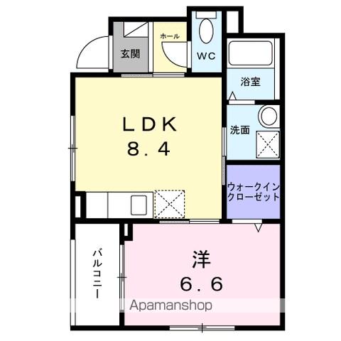 MODERNO(1LDK/1階)の間取り写真
