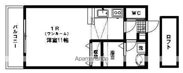 ホットハウス川内Ⅱ(ワンルーム/1階)の間取り写真
