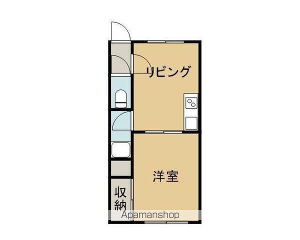 レジデンス本通(1DK/2階)の間取り写真