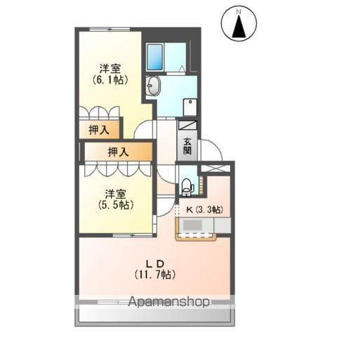 フォレスト青山(2LDK/2階)の間取り写真