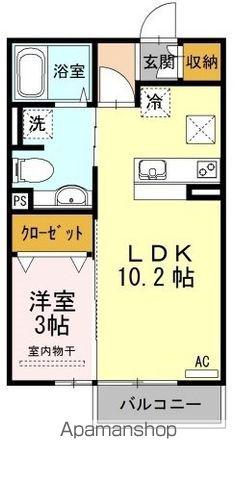 サンライズ豊益 西大浜(1LDK/1階)の間取り写真