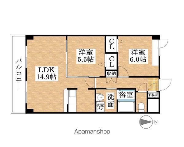 ソシア大口(2LDK/6階)の間取り写真