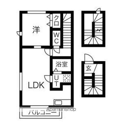 椿山荘(1LDK/3階)の間取り写真