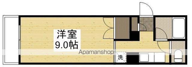 グランツ西古松1(1K/4階)の間取り写真