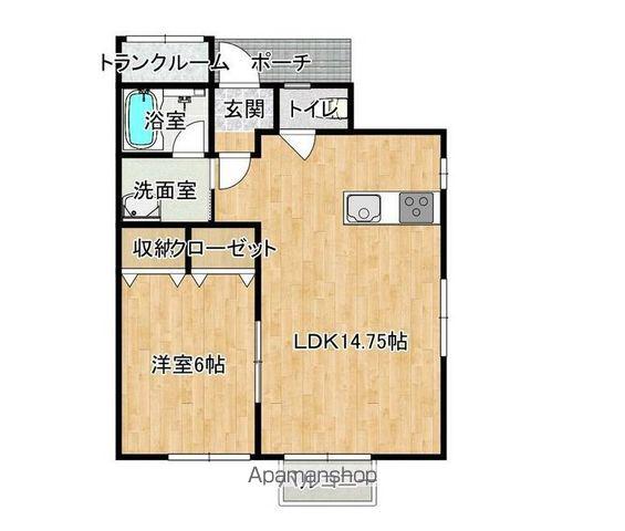 ファンテール(1LDK/1階)の間取り写真
