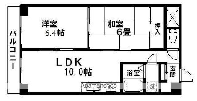 木町通TKビル(2LDK/4階)の間取り写真