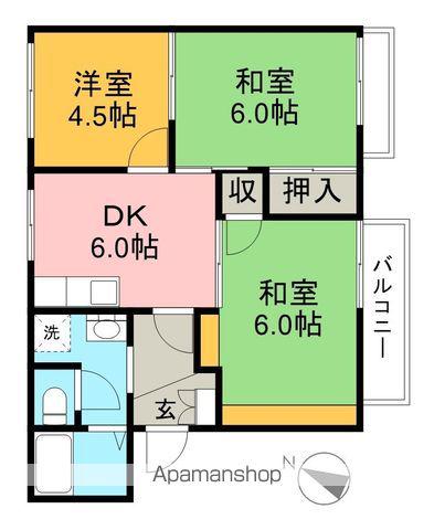 YMハイツ(3DK/2階)の間取り写真