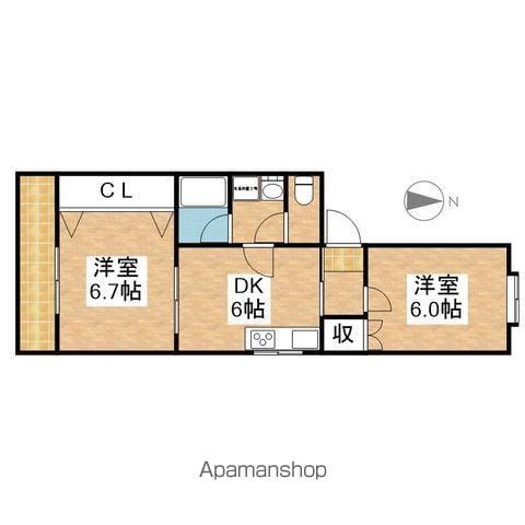 アーバンハウスないとう(2DK/2階)の間取り写真