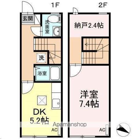メゾネットK’(1DK)の間取り写真