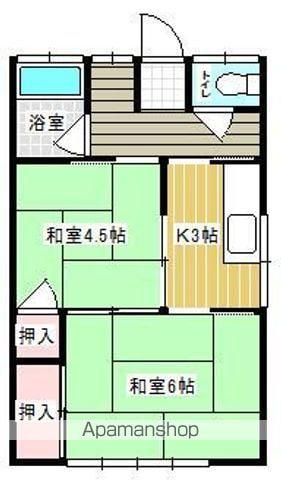 ふるさと荘(2K/1階)の間取り写真