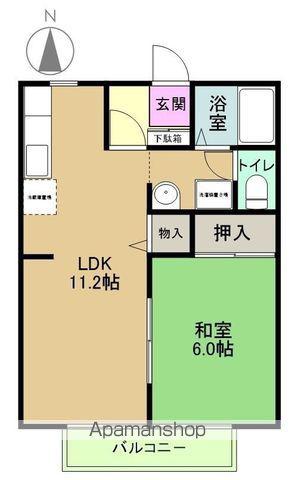 ハイツアガペー(1LDK/1階)の間取り写真