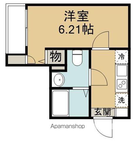 北坂戸ヒルズ(1K/2階)の間取り写真