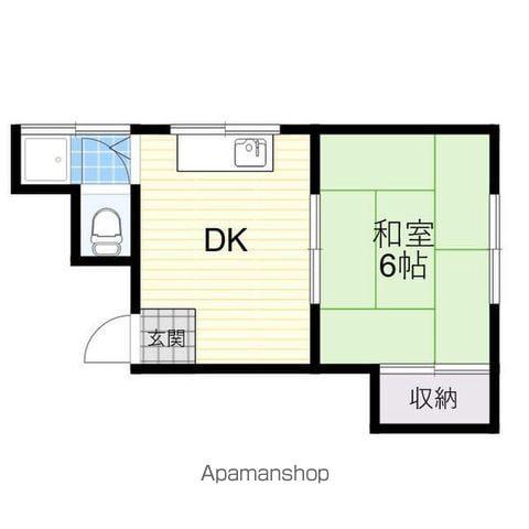 内山第一マンション(1DK/3階)の間取り写真