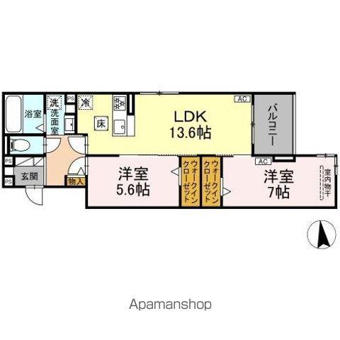 グランカメリア(2LDK/1階)の間取り写真