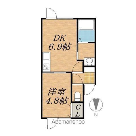 ASOKEBERRY(1DK/1階)の間取り写真