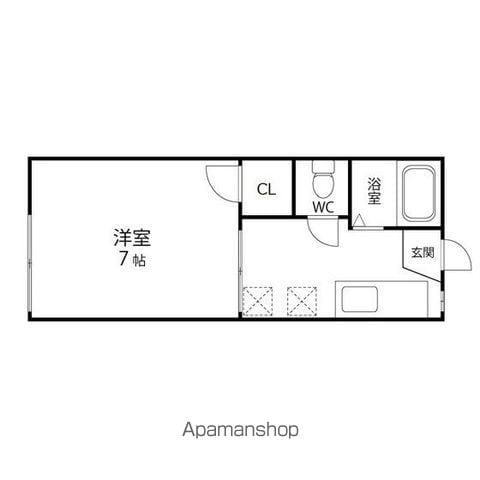 フォーブル山の寺B(1K/1階)の間取り写真