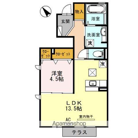 METEOR瑞穂(1LDK/1階)の間取り写真