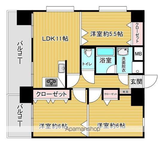 リファレンス東公園Ⅱ(3LDK/12階)の間取り写真